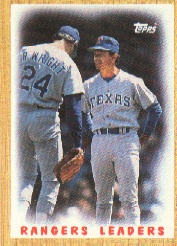 1987 Topps Baseball Cards      656     Rangers Team#{(Bobby Valentine MG#{and Ricky Wrigh